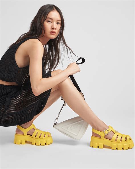 prada yellow sandals